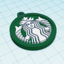 keychain starbucks logo various coffe key ring 3d print model - Mito3D