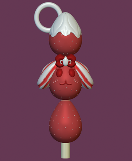 llavero fresa conejito lindo kawaii collar arete amor encanto cadena deco chocolate 3d print model - Mito3D