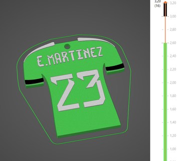 porte clés shirt retard 23 Argentine archer Martinez Émilien gardien but champion monde tasse 3d print model - Mito3D