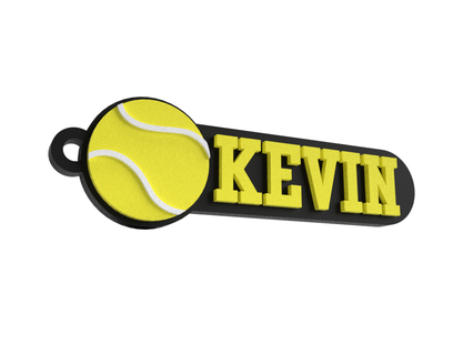 keychain tennis kevin name keychains chain custom personalized jewelry key customized 3d print model - Mito3D