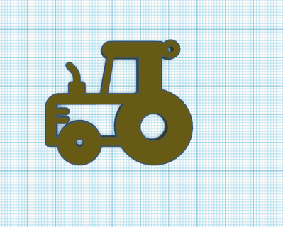 porte clés tracteur silhouette 3d print model - Mito3D