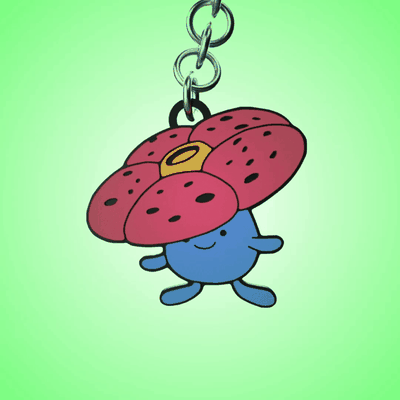 keychain vileplume pokemon 045 jewelry key ring 151 keychains pack ams multicolor 3d print model - Mito3D