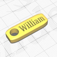 porte clés William mode Voyage 3d print model - Mito3D