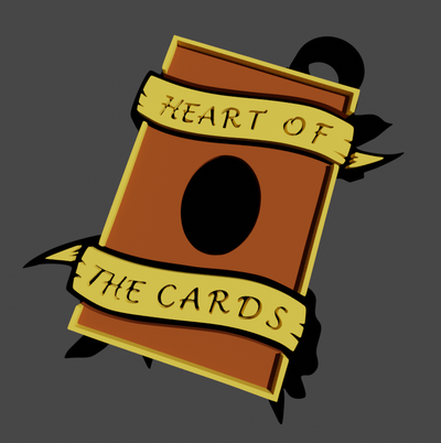 porte clés yu gi llavero corazon cartas cœur of cartes 3d print model - Mito3D