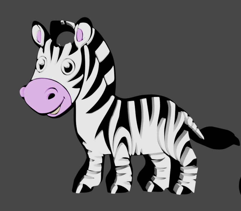 keychain zebra llavero cebra 3D print model - Mito3D