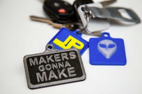 chaveiros estrangeiro Makermake logotipo Atualizada joalheria 3d carro chaves chaveiro reg argolas 3d print model - Mito3D
