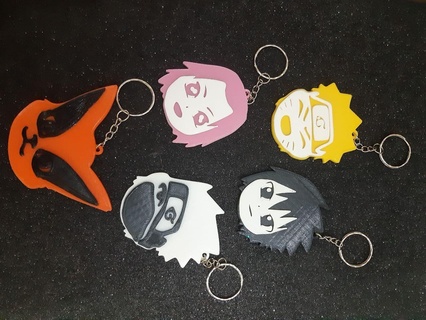 porte clés Naruto clé anneaux chaîne anime sasuke Sakura Kakashi kyubi Renard 3d print model - Mito3D