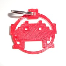 keyed space invaders gadget key ring 3d print model - Mito3D