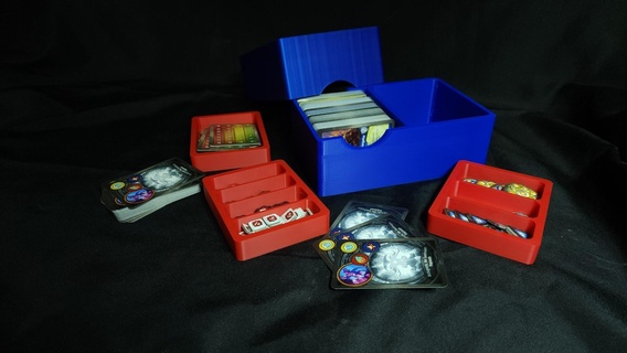 keyforge six deck box token storage Game key forge game table top card building 3d print model - Mito3D