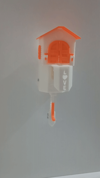 chaveiro panda casa chave Diversão arte decoração suporte parede amar namorados engrenagem 3D print model - Mito3D