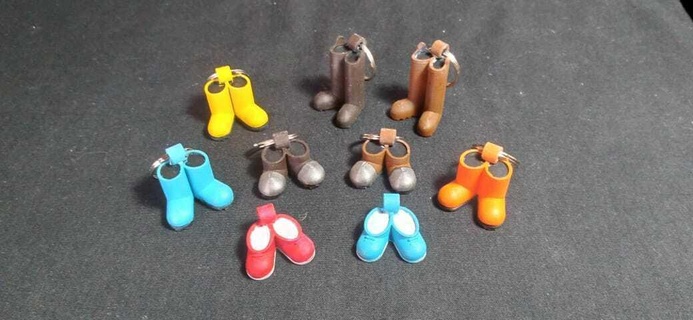 keyring collection boots shoes keyrings keychain keychains boot shoe riding safety gumboots baby 3d print model - Mito3D