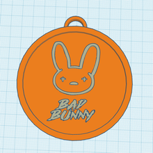 keyring key chain bad bunny keychain rabbit music logo 3d print model - Mito3D
