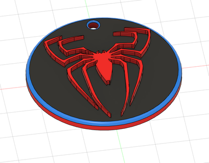 chaveiro chave anel homem Aranha emblema maravilha quadrinho símbolo logotipo 3d print model - Mito3D