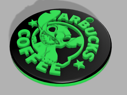anahtarlık anahtar yüzük starbucks dikiş Kahve Lilo kahve yeşil Disney film 3d print model - Mito3D