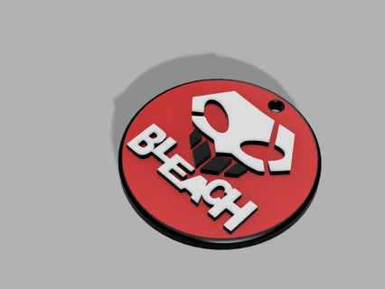 keyring keychain bleach ichigo mask emblem logo anime sleeve harvester 3d print model - Mito3D