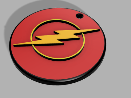 llavero destello emblema rayo red amarillo dc cómic superhéroe 3d print model - Mito3D