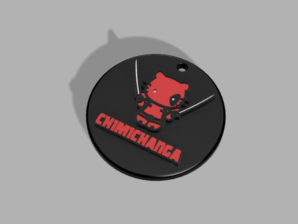 anahtarlık Merhaba Yavru kedi Deadpool Chimichanga hayret komik ağ kırmızı 3d print model - Mito3D
