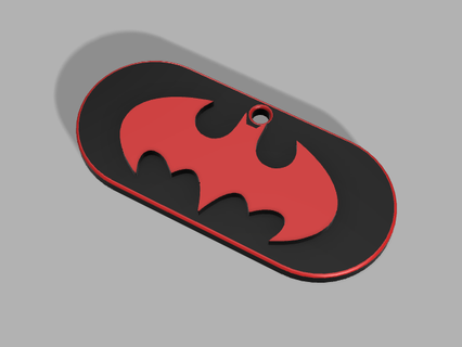 llavero batman emblema v2 súper papá dc cómic llave 3d print model - Mito3D