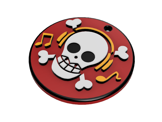 keyring jolly roger scratchmen apoo one piece keychain support pirate anime sleeve series music 3D print model - Mito3D