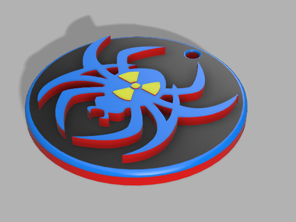 porte clés homme araignée emblème v2 radioactif merveille bande dessinée symbole logo 3d print model - Mito3D