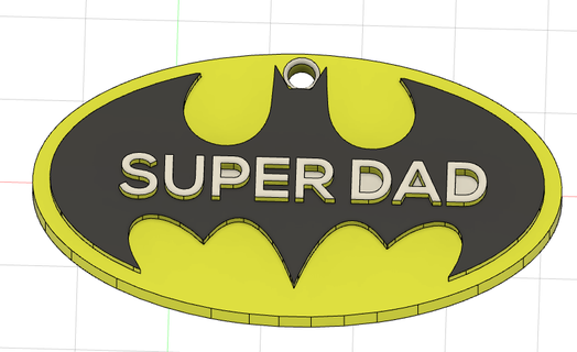 porte clés super papa batman dc bande dessinée clé 3d print model - Mito3D