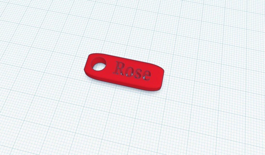 keyring name - rose travel keychain fun 3d print model - Mito3D