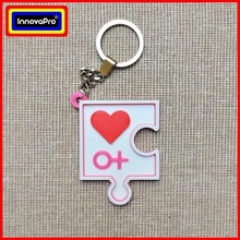 keyring puzzle singo female 2 4 piece keychain key ring from necklace pendant i said part parts puzzles woman girl heart hearth love friendship valentine's day valentin 3d print model - Mito3D