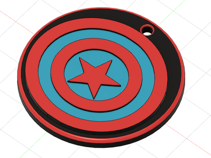 portachiavi scudo Capitano America v2 meraviglia bambini ragazzo supereroe supereroi 3d print model - Mito3D