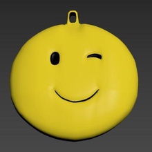 keyring smile art toy happy emoticon pending key ring 3d print model - Mito3D