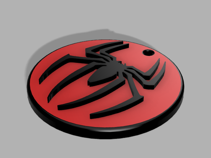 keyring spiderman emblem keychain spider spideman marvel comic 3d print model - Mito3D