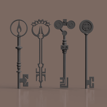 keys 4 pack various 3d print model - Mito3D