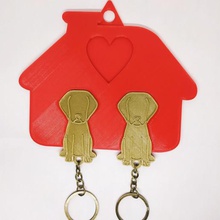 keys hanger dog family gadget key holder door wrenches puppies 3d print model - Mito3D