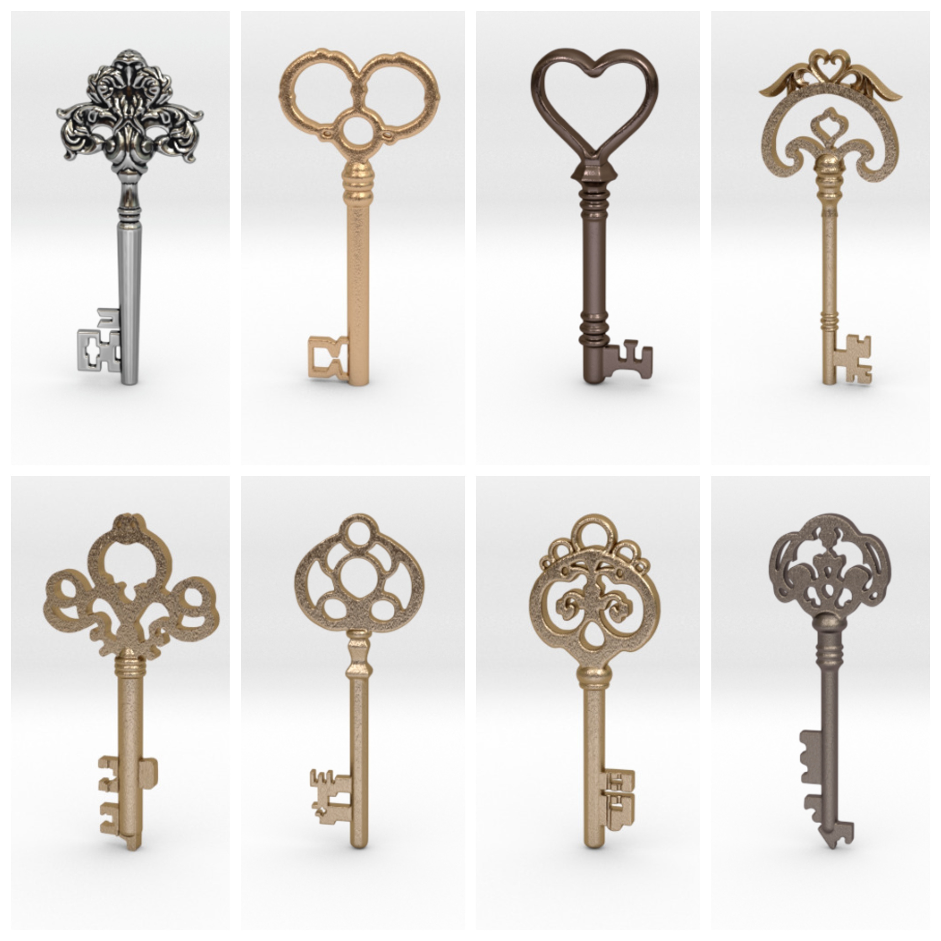 keys pack key door key door old old  3D print model - Mito3D