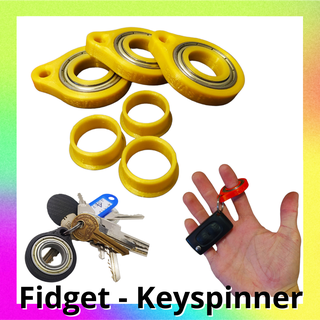 keyspinner fidget toy keychain - spinning bearing car key bulbulator kluczy spinner bulbuulator keys chain ball stress relieve 3d print model - Mito3D