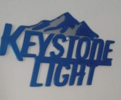 keystone light beer sign bar decor gift garage signs budlight bud man cave 3d print model - Mito3D
