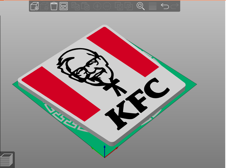 kfc logotipo colori frito frango 3D print model - Mito3D