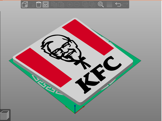 kfc logo colored fried chicken 3d print model - Mito3D
