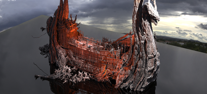 Kharon feribotcu Su Kitbash 2 karakter tekne fantezi ölü Charon Yunanistan nehirler dünya efsanevi canavar Hades deniz taşıtı 3d print model - Mito3D