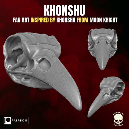 khonshu fan art head inspired action figures 3D print model - Mito3D