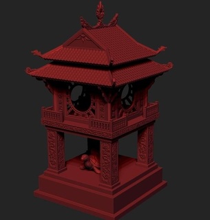 Khue van cac viet nam Hauptstadt ha Konfuzius Asien niedrig poly Kunst 3d print model - Mito3D