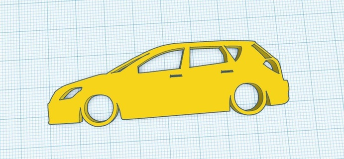 kia cee'd 5-door hatch 1st gen silhouette keyring car 3d print model - Mito3D