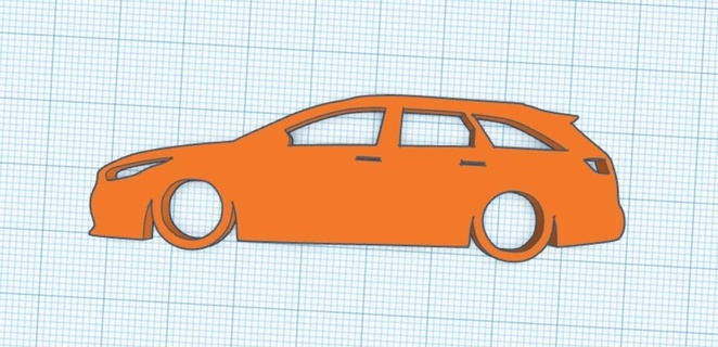 Kia ceed spor vagonu 3rd gen siluet anahtarlık araba 3d print model - Mito3D