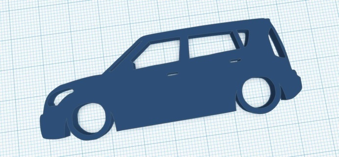 kia soul 1st gen silhouette keyring car 3d print model - Mito3D