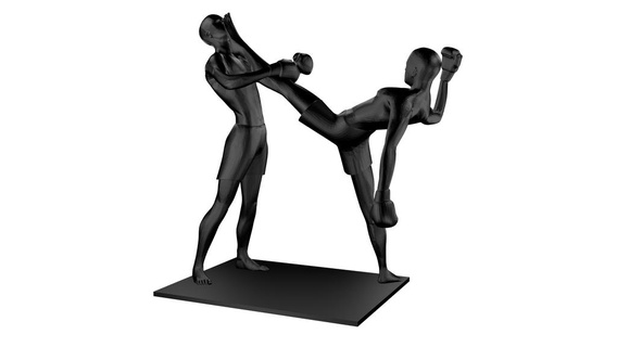 kickboxing Art fight kick muay thaiboxing people characters art 3d print model - Mito3D