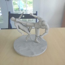 coup de pied art lutte contre la statue face 3d print model - Mito3D