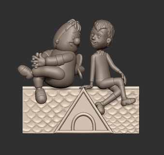 enfant Carlson russe jouets dessin animé statue figure sculpture miniature loisir art disney miniatures figurines garçon gamins enfants toit hélice 3d print model - Mito3D