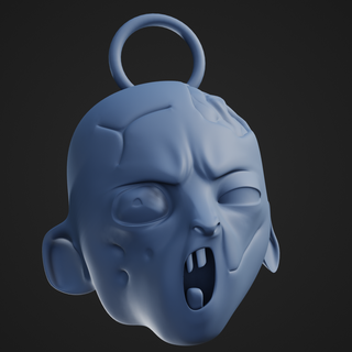 kid zombie head keychain horror holloween funny cartoon jewelry scary 3d print model - Mito3D