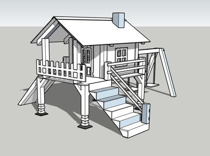 kids house 2 model toy art garden modeling home game 3d print model - Mito3D