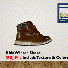 kids winter shoes fashion sneakers mode pair 3d print model - Mito3D