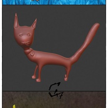 kids world figura 5 jogo animais kid figurine de desenho cat c47 3d print model - Mito3D